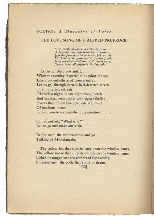 the lovesong of alfred prufrock